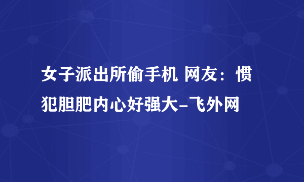 女子派出所偷手机 网友：惯犯胆肥内心好强大-飞外网