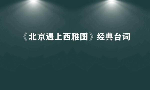 《北京遇上西雅图》经典台词