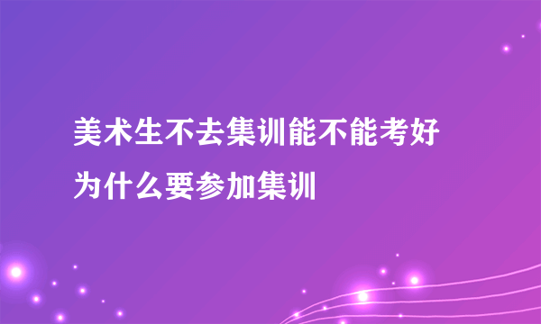 美术生不去集训能不能考好 为什么要参加集训