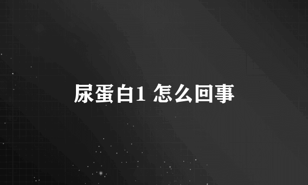 尿蛋白1 怎么回事