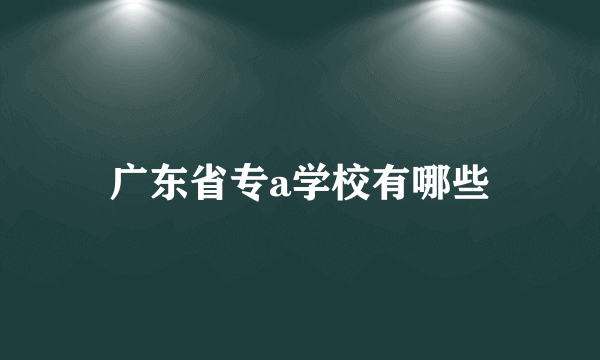 广东省专a学校有哪些