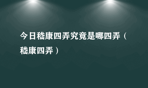 今日嵇康四弄究竟是哪四弄（嵇康四弄）