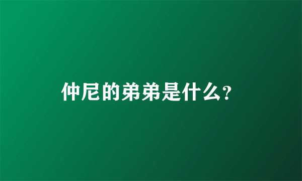 仲尼的弟弟是什么？