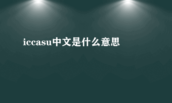 iccasu中文是什么意思