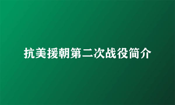 抗美援朝第二次战役简介