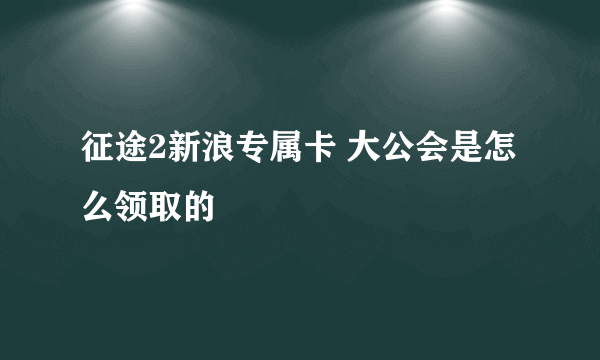 征途2新浪专属卡 大公会是怎么领取的