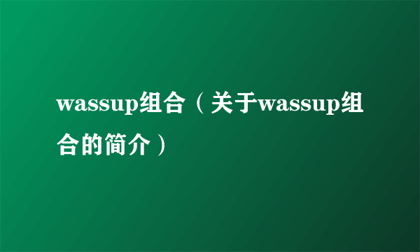 wassup组合（关于wassup组合的简介）