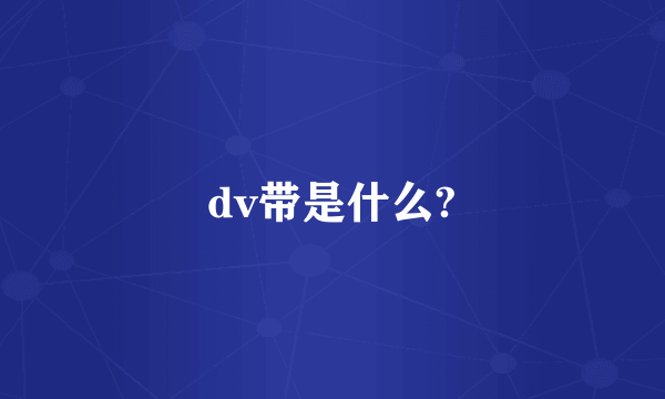 dv带是什么?