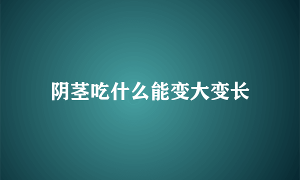 阴茎吃什么能变大变长