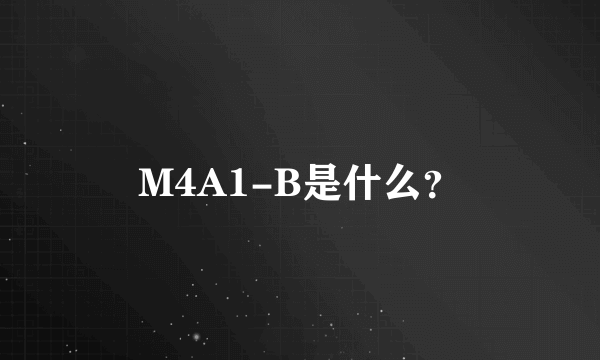 M4A1-B是什么？