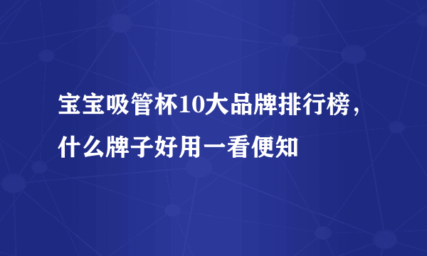 宝宝吸管杯10大品牌排行榜，什么牌子好用一看便知