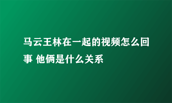 马云王林在一起的视频怎么回事 他俩是什么关系