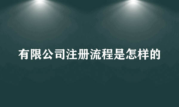 有限公司注册流程是怎样的