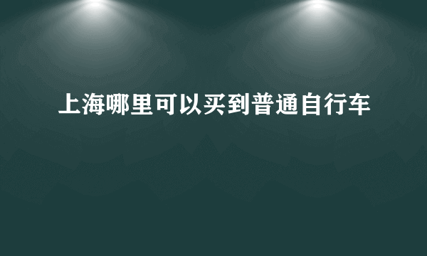 上海哪里可以买到普通自行车