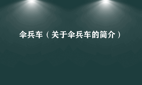 伞兵车（关于伞兵车的简介）