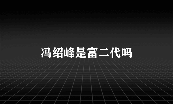 冯绍峰是富二代吗