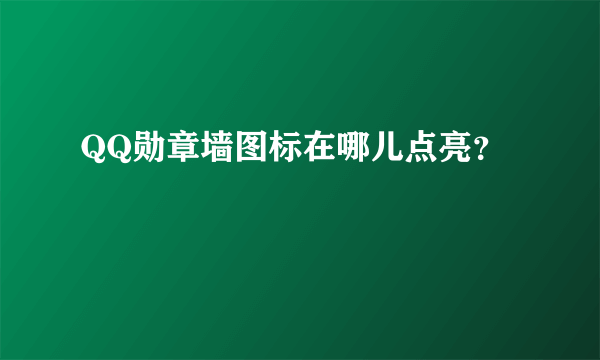 QQ勋章墙图标在哪儿点亮？