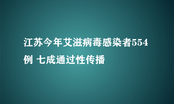 江苏今年艾滋病毒感染者554例 七成通过性传播