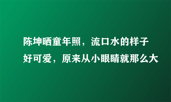 陈坤晒童年照，流口水的样子好可爱，原来从小眼睛就那么大