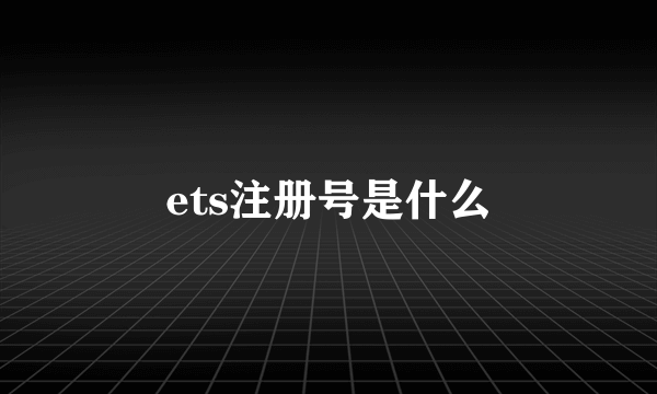 ets注册号是什么