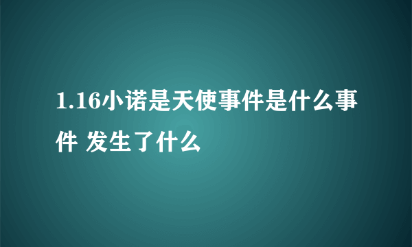 1.16小诺是天使事件是什么事件 发生了什么