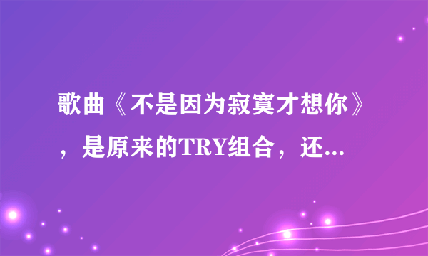 歌曲《不是因为寂寞才想你》，是原来的TRY组合，还是现在的TRY组合演唱的？