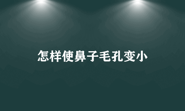 怎样使鼻子毛孔变小