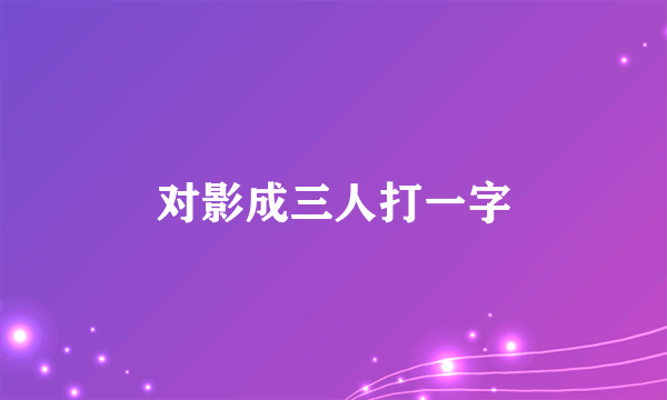 对影成三人打一字