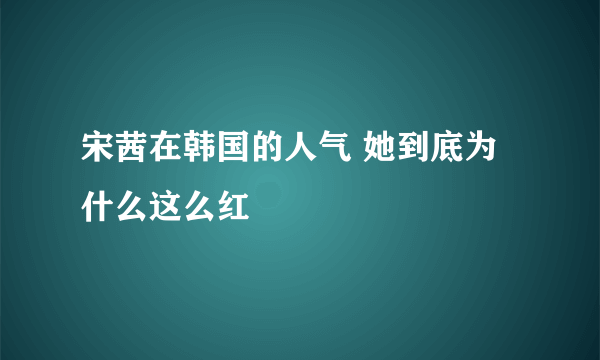 宋茜在韩国的人气 她到底为什么这么红