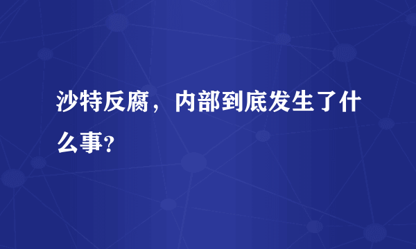 沙特反腐，内部到底发生了什么事？