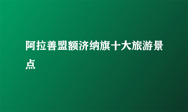 阿拉善盟额济纳旗十大旅游景点