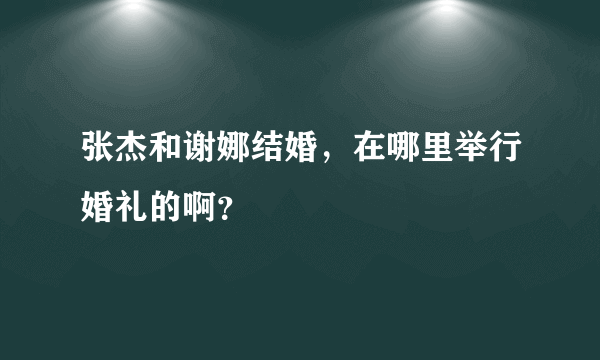 张杰和谢娜结婚，在哪里举行婚礼的啊？