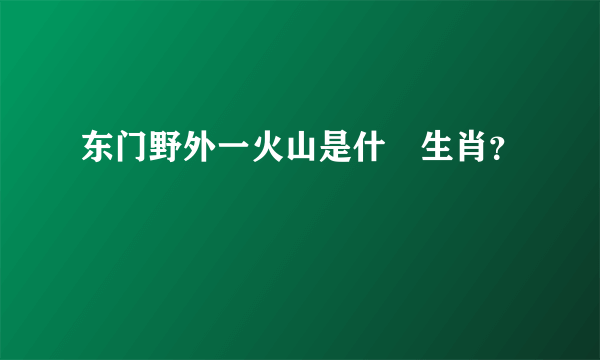 东门野外一火山是什麼生肖？