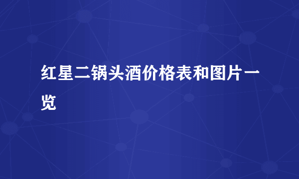 红星二锅头酒价格表和图片一览