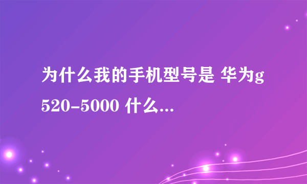 为什么我的手机型号是 华为g520-5000 什么意思 为什么不是G520 为什么还有个-5000