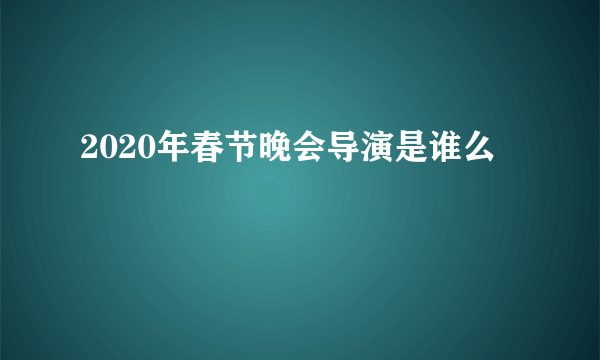 2020年春节晚会导演是谁么