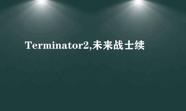 Terminator2,未来战士续