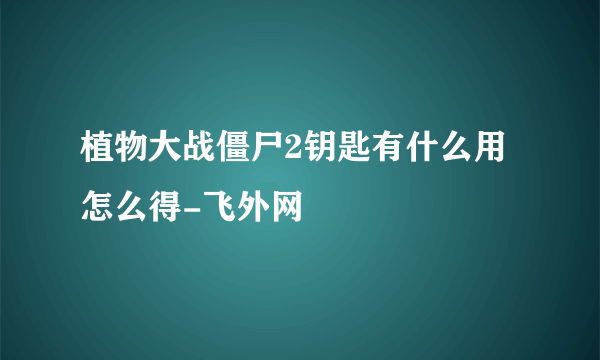 植物大战僵尸2钥匙有什么用怎么得-飞外网