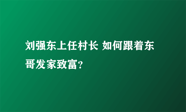 刘强东上任村长 如何跟着东哥发家致富？