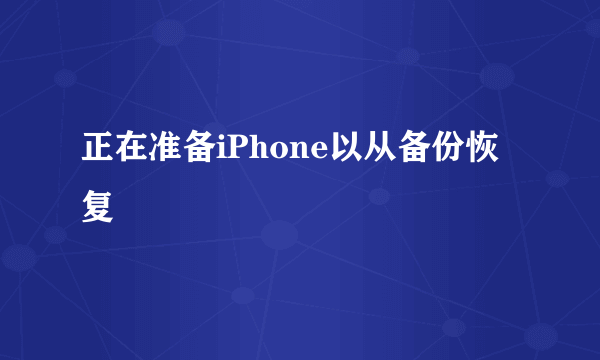 正在准备iPhone以从备份恢复