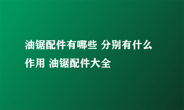 油锯配件有哪些 分别有什么作用 油锯配件大全