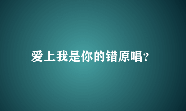 爱上我是你的错原唱？