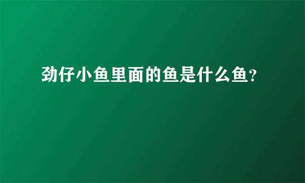 劲仔小鱼里面的鱼是什么鱼？