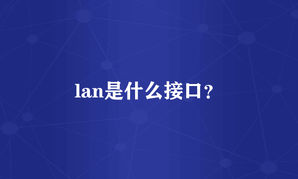 lan是什么接口？