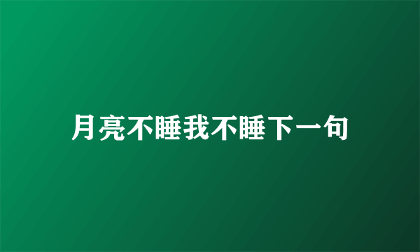 月亮不睡我不睡下一句