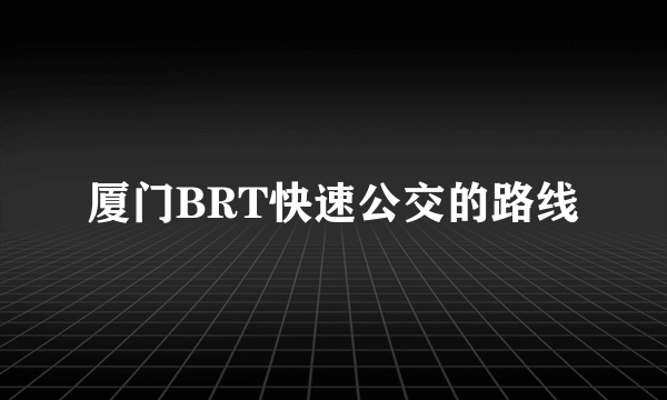 厦门BRT快速公交的路线