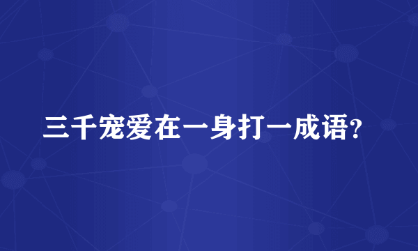 三千宠爱在一身打一成语？