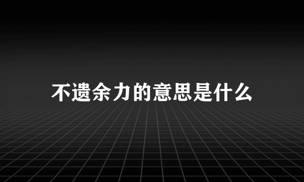 不遗余力的意思是什么