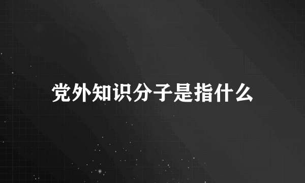 党外知识分子是指什么