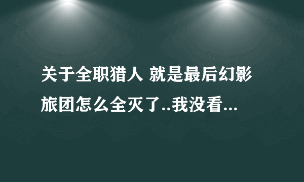 关于全职猎人 就是最后幻影旅团怎么全灭了..我没看懂，还有团长和那两个人打架怎么不打了？？